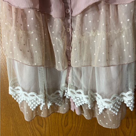 Marineblu Mauve and Beige Layered Sleeveless Blouse - Picture 6 of 6